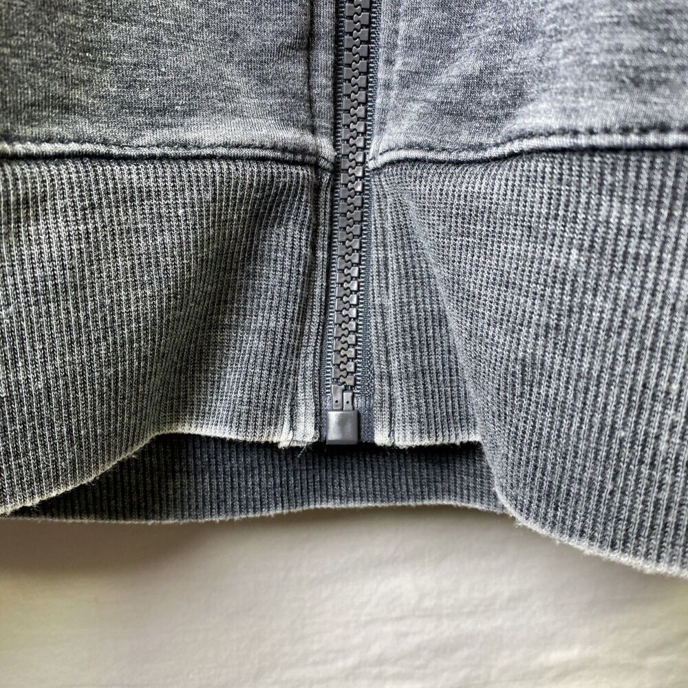 GreanTea Womens Hoodie - Size MED - Faux Distressed Heathered Gray French Terry - Picture 7 of 14